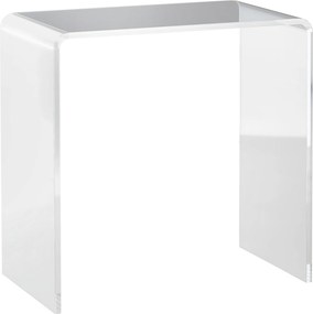 HOMCOM Masă Laterală Acrilică Fără Colturi, Margini Rotunjite, Spațiu Depozitare, 53.3x30.5x53.3cm, Transparent | Aosom Romania