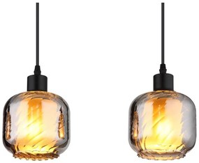 Lustra cu 4 pendule sticla fumurie XIA pentru bucatarie