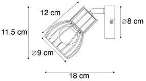 Spotlight modern din oțel negru reglabil - Botu
