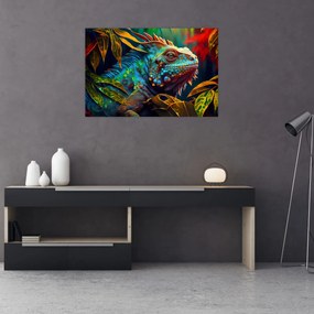 Tablou - Iguana colorată (90x60 cm)