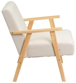 Fotoliu alb cu tapițerie din chenille Vintage – Casa Selección