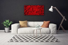 Tablou pe panza canvas Trandafiri Floral Roșu Verde Alb