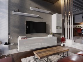 Mobilier living Damot (alb + alb lucios). 1007697