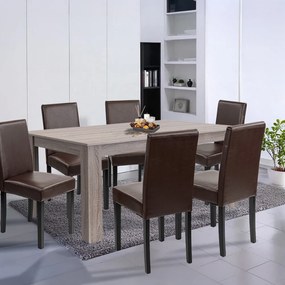 Set de masă Leon 6+1 stejar York-maro