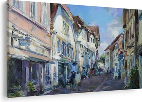 Tablou - Strada orașului vechi, pictură acrilică (90x60 cm)