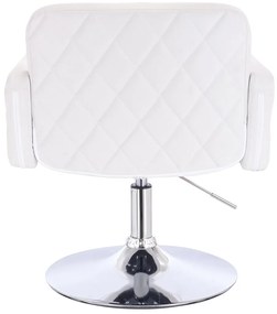 HC802N Scaun Alb din Piele Ecologica cu Bază Cromata