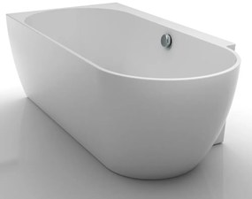 Cada freestanding Kreiner Ceylon 166x80 cm finisaj alb stanga lipita de perete BTW