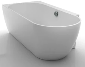 Cada freestanding Kreiner Ceylon 166x80 cm finisaj alb stanga lipita de perete BTW
