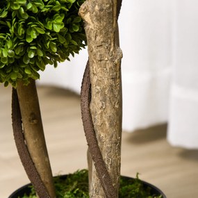 HOMCOM Plante Artificiale Decorative Buxus, Planță Sferică în Ghiveci, Plante Artificiale pentru Decor de Interior și Exterior, 90cm | Aosom Romania