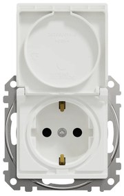 Priza simpla cu impamantare, cu capac, 16A, IP20, Alb Schneider Sedna Design