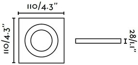 Rama Spot directionabil, incastrabil, alb, dim. 11x11cm ARGON-C, 43402