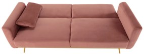 Canapea extensibilă, catifea Velvet roz învechit/cromat-auriu, HORSTA