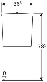 Rezervor wc Geberit Selnova, alimentare laterala - GEC500.269.01.1