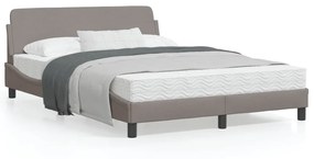 373169 vidaXL Cadru de pat cu tăblie, gri taupe, 140x190 cm, textil