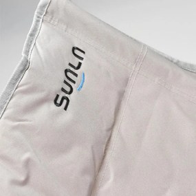 Șezlong pliabil, bej, geantă de transport