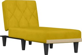 vidaXL Șezlong, galben, catifea