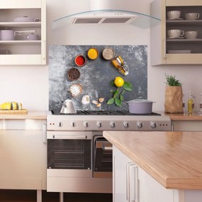 Panou Sticla Bucatarie, 80x120cm, Protectie aragaz, Antistropi, Termorezistent, Alimente, Condimente, Seasonings With Oil