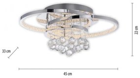 Plafonieră LED Paul Neuhaus 6267-17 ROTAZO LED/32W/230V d. 45 cm crom