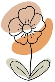 Tablou floare minimalistă pe fundal alb No4