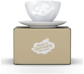 Ceașcă din porțelan pentru cafea 58products Happy, alb, 200 ml