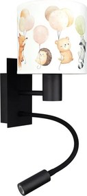 Brilagi - Lampă LED flexibilă BOBO 1xE27/25W/230V + LED/3W negru/alb/cu motive cu animale