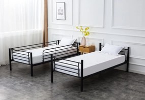 Pat supraetajat metalic Bunky negru - 90 x 200 cm
