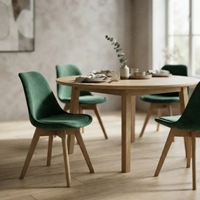 Scaun living din catifea si picioare lemn BUC 242V verde