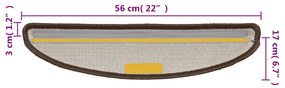 Covorase de scara, 10 buc., maro, 56x20 cm 10, Maro, 56 x 20 cm