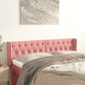 3119163 vidaXL Tăblie de pat cu aripioare roz 163x16x78/88 cm catifea
