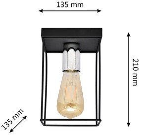 Plafonieră FINN 1xE27/15W/230V negru/crom