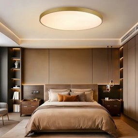 Immax NEO 07312L-LED Plafonieră LED dimabilă SEMPLICI 128W/230V Ø100 cm Wi-Fi Tuya auriu + telecomandă