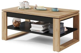 Masă de cafea cu blat rabatabil și poliță NEA, stejar craft/negru