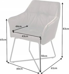 Set de 2 scaune elegante cu cotiere confortabile Loft, maro taupe