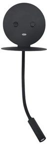 Aplica ambientala cu reader LED directionabil si USB Charger Eclip neagra NVL-9173282