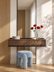 Masa toaletă de perete Zenar 100 cm cu sertare - nuc elegant / negru