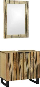 vidaXL Set de mobilier pentru baie cu raft 2 pcs Maro Lemn compozit