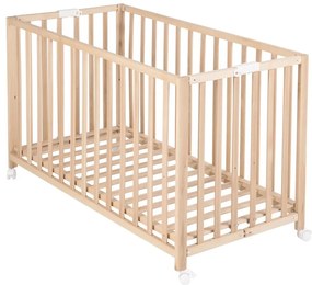 Pătuț pliabil în culoare naturală cu roți 60x120 cm Fold up – Roba