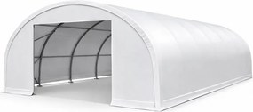 Cort profesional industrial de depozitare, structura simpla, tip semirotund, 12.2x24x6.1 m, Alb,