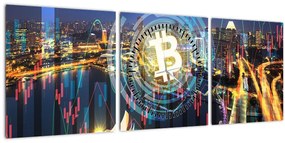 Tablou - Orașul investițiilor (cu ceas) (90x30 cm)