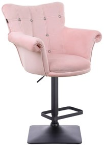 HR804KW scaun Catifea Roz cu Bază Neagră