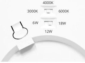 Panou LED Ecolite WPCB2-18W/BI LEXA LED/6/12/18W/230V alb