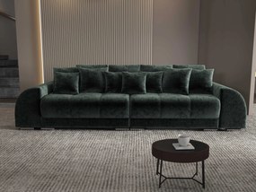 Canapea extensibilă dumonde cu 2 lăzi de depozitare si sezut confortabil din spuma high-density, Verona Euphoria Green 310x100 cm