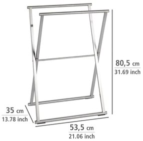 WENKO 22476100 - Suport pentru prosoape LAVA 53,5x80,5 cm oțel inoxidabil/argintiu