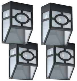 4 buc lampa solara de exterior, negru