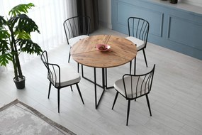 Set de scaune de sufragerie Yildiz White and Black, 4 buc., 4 buc