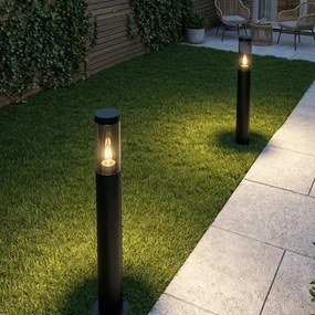 Lampă de stâlp exterioară modernă neagră 80 cm IP44 - Rox