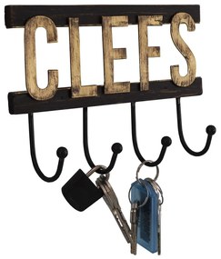 Cuier pentru chei de montat pe perete din lemn – Antic Line