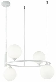Lustra design modern cu 4 surse de lumina Ring alba MYMOD013PL-04W