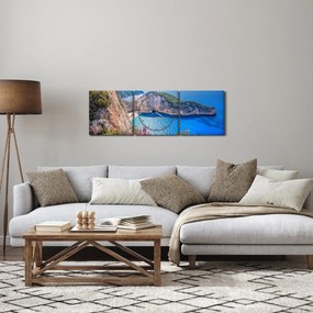 Tablou - Plaja Navagio, Grecia (cu ceas) (90x30 cm)