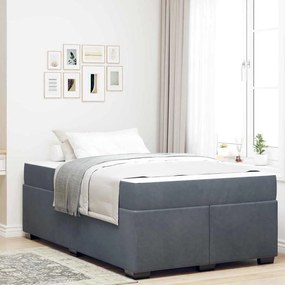 vidaXL Cadru de pat cu saltea Altele Gri închis 120 x 190 cm Catifea